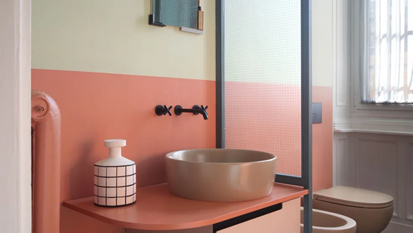 Decoração de banheiros - cores nas paredes