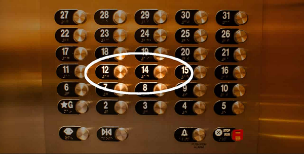 Superstição - elevador sem 13 andar