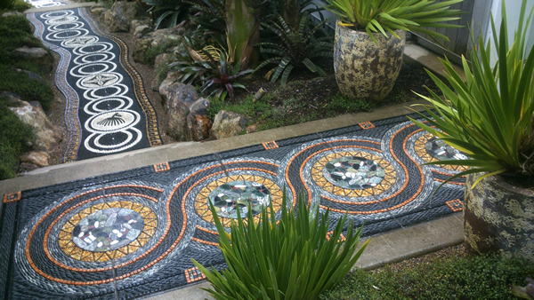 Caminho de jardim de seixos - mosaico